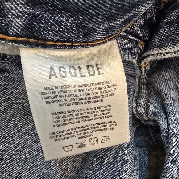 AGOLDE Lana Jean  Backdrop Blue Straight Leg Distressed Jeans 27 Aritzia - Picture 11 of 16
